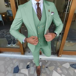 Suit for Mens Wedding Groom Tuxedo Jacket Pants Vest 3-piece Set Formal Peaked Collar Custom Suit Elegant Men