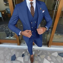 Suit for Mens Wedding Groom Tuxedo Jacket Pants Vest 3-piece Set Formal Peaked Collar Custom Suit Elegant Men