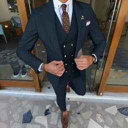 Suit for Mens Wedding Groom Tuxedo Jacket Pants Vest 3-piece Set Formal Peaked Collar Custom Suit Elegant Men