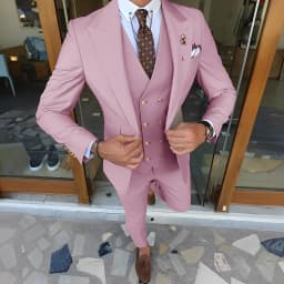 Suit for Mens Wedding Groom Tuxedo Jacket Pants Vest 3-piece Set Formal Peaked Collar Custom Suit Elegant Men