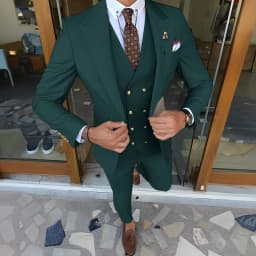 Suit for Mens Wedding Groom Tuxedo Jacket Pants Vest 3-piece Set Formal Peaked Collar Custom Suit Elegant Men