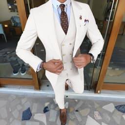 Suit for Mens Wedding Groom Tuxedo Jacket Pants Vest 3-piece Set Formal Peaked Collar Custom Suit Elegant Men