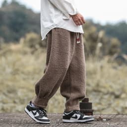Winter Pants Men Warm Thicken Sweatpants Joggers Fashion Elastic Waist Drawstring Male Winter Brand Loose Casual Fleece Trousers