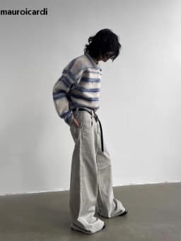 Mauroicardi Autumn Grey Flowy Baggy Wide Leg Pants for Mens Floor Length Fashion Clothing Loose Casual Dark Brown Trousers 2023
