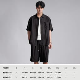 Fashion Men Lyocell Linen Two Piece Set 2026 Summer Lapel Loose Casual Cool Feel Shirt And Shorts Outfit
