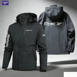 Reebok Logo Men's Windproof and Waterproof Jacket, Ideal for Hiking, Outdoor Adventures, and Motorcycle or Scooter Riding