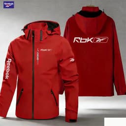 Reebok Logo Men's Windproof and Waterproof Jacket, Ideal for Hiking, Outdoor Adventures, and Motorcycle or Scooter Riding