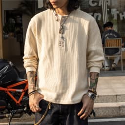 T2-0009 Red Tornado US Size Super Good Quality Mans Heavy Thick Flexible Casual Henley Tee Cotton