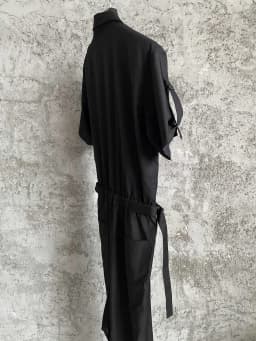 TOP-YAMAMOTO multi-button adjustable wool casual pants