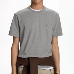CH Embroidered Solid Color Short Sleeve T Shirt Men Crew Neck Regular Fit Classic Timeless Premium Fabric Casual Daily Tops