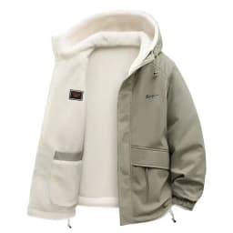 Men Winter Thick Warm Hooded Parka Coat Inside Male Solid Color Stand Collar Cotton Jacket Men's Cotton Coat Size 4XL