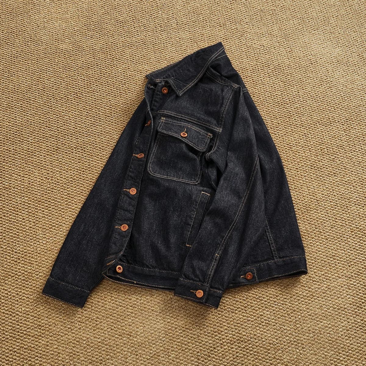 Spring New American Retro Heavyweight Solid Color Multiple Pockets Denim Jacket Men's Fashion Washed Loose Leisure Outerwear