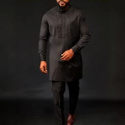 New In Dashiki 2 Pieces Sets Abaya Men's Clothing Shirt Pant Set Long Sleeve Elegant African Ethnic Style Round Neck Suit Rhinestones Kaftan