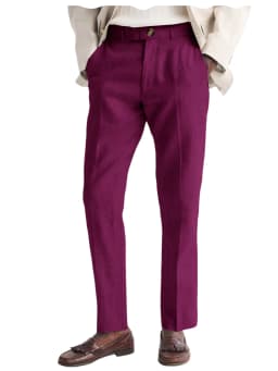 Men's Linen Straight Fit Pants Wrinkle-Resistant Lightweight Breathable Flat-Front Casual Trousers Expandable-Waist For Summer
