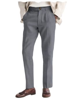Men's Linen Straight Fit Pants Wrinkle-Resistant Lightweight Breathable Flat-Front Casual Trousers Expandable-Waist For Summer