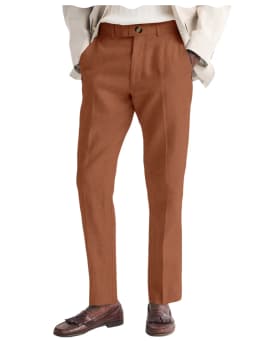 Men's Linen Straight Fit Pants Wrinkle-Resistant Lightweight Breathable Flat-Front Casual Trousers Expandable-Waist For Summer
