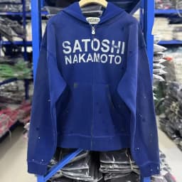 26ss Winter Green Oversize Street Outfit SATOSHI Jacket Washed Retro Distressed Splashed Ink Zipper Hoodie Men Women Loose Hoody