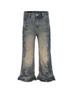 MIJKO Vintage Washed Mens Jeans Pants Streetwear Casual Denim Trousers Unisex