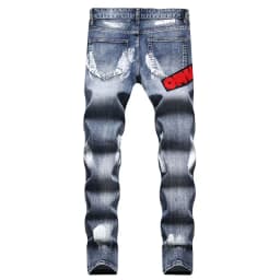 High Street Fashion Mens Streetwear Jeans Personal Designer Printed Jeans Men Punk Pants Skinny Streetwear Hip Hop Jeans
