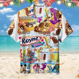 2024 Hawaiian Shirts For Men Summer Ice Cream T-Shirt Beach Prints Short Sleeved Shirt Tops Casual Original Design Men's Clothes