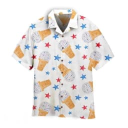 2024 Hawaiian Shirts For Men Summer Ice Cream T-Shirt Beach Prints Short Sleeved Shirt Tops Casual Original Design Men's Clothes