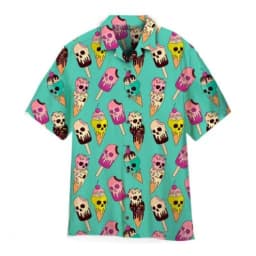 2024 Hawaiian Shirts For Men Summer Ice Cream T-Shirt Beach Prints Short Sleeved Shirt Tops Casual Original Design Men's Clothes