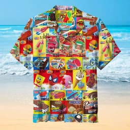 2024 Hawaiian Shirts For Men Summer Ice Cream T-Shirt Beach Prints Short Sleeved Shirt Tops Casual Original Design Men's Clothes