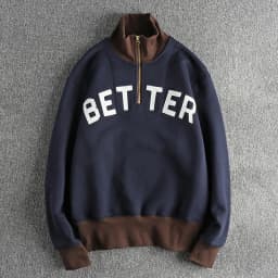 Autumn American Retro 460G Thick Velvet Letter Printed Knitted Hoodies Men's 100% Cotton Washed Heavyweight Casual Sweatshirt