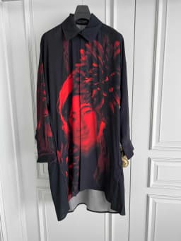 TOP-YAMAMOTO's original design Paris show women's portrait with print and shirt for men