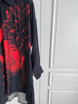 TOP-YAMAMOTO's original design Paris show women's portrait with print and shirt for men