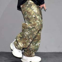 Urban Camo Cargo Pants Men Hiphop Streetwear Loose Fit Adjustable Waistband Cotton Oversized2025 Youth Trendy Tactical Style