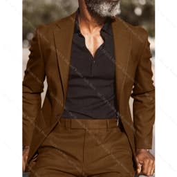 Brown Notch Lapel Men's Suits Formal Tuxedo For Wedding Prom Business Slim Blazer Sets Custom 2-Piece Jacket+Pants Costume Homme