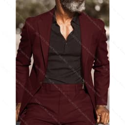 Brown Notch Lapel Men's Suits Formal Tuxedo For Wedding Prom Business Slim Blazer Sets Custom 2-Piece Jacket+Pants Costume Homme