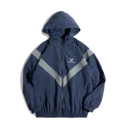 Maden Bomber Jackets For Men Vintage Training Coat Vibe Wind Reflective Hooded Quick-drying Jacket Male Blue