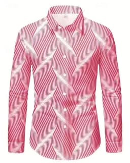 Men's Shirt Casual Shirt Beach Shirt Button Up Shirt Long Sleeve Geometric Abstract Lapel Casual Daily Clothing