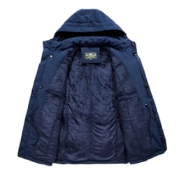 Outdoors Comfort Removable Hat Men Jacket Winter Windproof Keep Warm Casual Parka New Fashion Solid Fleece Thickening Coat Men