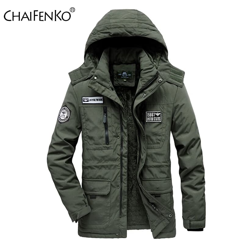 Outdoors Comfort Removable Hat Men Jacket Winter Windproof Keep Warm Casual Parka New Fashion Solid Fleece Thickening Coat Men