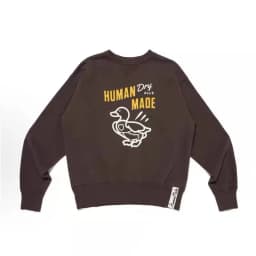 Human Made Vintage Casual Unisex Oversized Crew Neck Sweatshirt Denim Suspender Duck Fleece-Lined Thickened Daily Top