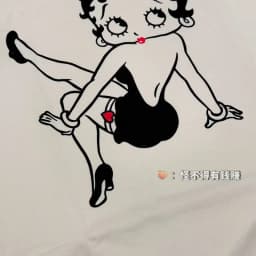 Authentic SAINT Women's Cartoon Tee Off-White Crew Neck No Side Seams Fabric Washed Vintage Summer Casual T-Shirt