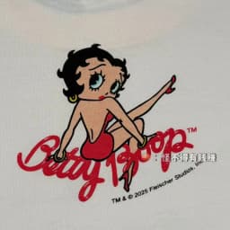 Authentic SAINT Women's Cartoon Tee Off-White Crew Neck No Side Seams Fabric Washed Vintage Summer Casual T-Shirt