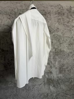 Original pure cotton poplin patchwork, detachable front lacing, bow collar long-sleeved shirt