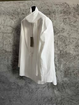 Original pure cotton poplin patchwork, detachable front lacing, bow collar long-sleeved shirt