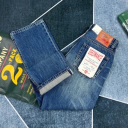 Spring new style red edge red ear jeans men's American retro style loose straight pants Ami trendy khaki