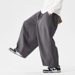 Wide Leg Pants Men's Comfortable to wear Casual Pants Japanese Harun Pants Men's Lantern Drawstring Sweatpant Trousers Plus Size