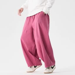 Wide Leg Pants Men's Comfortable to wear Casual Pants Japanese Harun Pants Men's Lantern Drawstring Sweatpant Trousers Plus Size