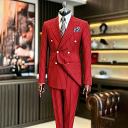 Luxury Handsome 2 Piece Jacket Pants Double Breasted Peak Lapel Slim Fit Business Gentleman Banquet Traje De Hombre Elegant