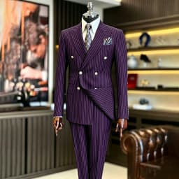 Luxury Handsome 2 Piece Jacket Pants Double Breasted Peak Lapel Slim Fit Business Gentleman Banquet Traje De Hombre Elegant