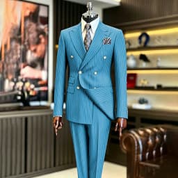 Luxury Handsome 2 Piece Jacket Pants Double Breasted Peak Lapel Slim Fit Business Gentleman Banquet Traje De Hombre Elegant