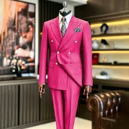 Luxury Handsome 2 Piece Jacket Pants Double Breasted Peak Lapel Slim Fit Business Gentleman Banquet Traje De Hombre Elegant