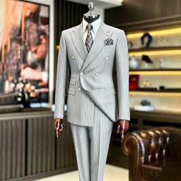 Luxury Handsome 2 Piece Jacket Pants Double Breasted Peak Lapel Slim Fit Business Gentleman Banquet Traje De Hombre Elegant